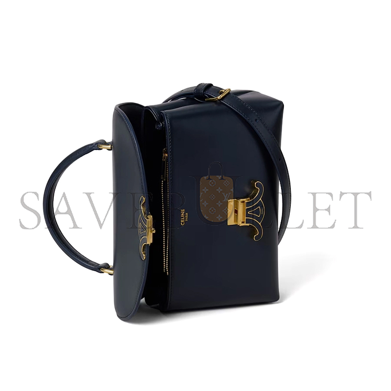 Ce1i*e TEEN NINO BAG IN SMOOTH SATINATED CALFSKIN WITH ENAMEL CLOSURE 118115388.GMU5 (20.5*13*8cm)